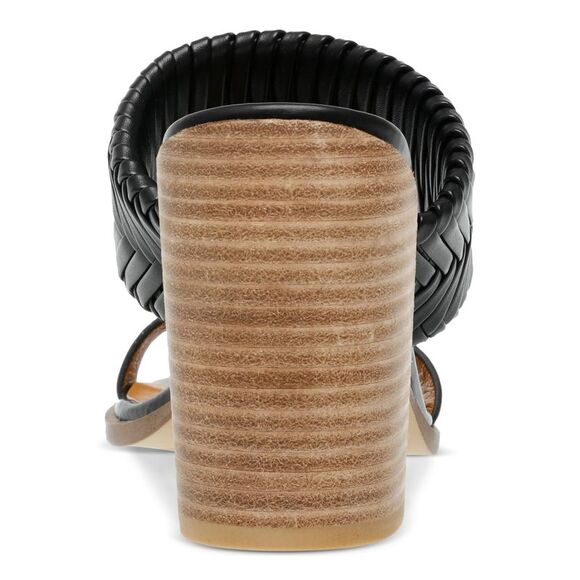 DOLCE VITA Womens Black Bambi Round Toe Stacked Heel Slip On Heeled Sandal 7.5 M - Picture 2 of 5